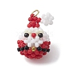 Christmas Theme Handmade Glass Seed Beads Woven Pendants PALLOY-MZ00215-1