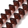 Frosted & Baking Paint Transparent Glass Beads Strands GL-CBA2ED2-03H-1