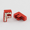 Mixed Color Zinc Alloy Grade A Rhinestone Letter Slide Charms ALRI-S130-F-2