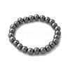 Non-magnetic Hematite Beaded Ball Stretch Bracelets BJEW-M066-B-02-4