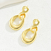 Fashionable Vintage Geometric Symbol Irregular Teardrop Brass Dangle Stud Earrings IJ5546-2