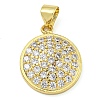 Rack Plating Brass Micro Pave Clear Cubic Zirconia Pendants KK-Z063-23G-1