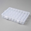 24 Grids Plastic Adjustable Dividers Storage Boxes with Hinged Lid CON-WH0086-215-1