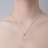 Non-Tarnish 201 Stainless Steel Word Love Pendant Necklace NJEW-OY001-44-2