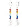 Natural Malaysia Jade with Alloy Moon Long Dangle Leverback Earrings EJEW-JE04910-02-1