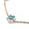 Glass Flower Link Chain Necklaces NJEW-H041-04G-03-2