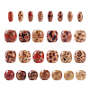 Printed Natural Wood Beads WOOD-TA0001-14-1