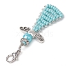 Angel Glass Seed Beads Pendants Decrotions HJEW-MZ00112-04-4