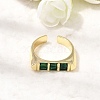 Brass Micro Pave Cubic Zirconia Cuff Open Rings for Women RJEW-L343-02G-02-1