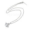 Rack Plating Brass Clear Cubic Zirconia Bee Pendant Box Chain Necklaces NJEW-P317-05P-2