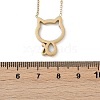 304 Stainless Steel Cat Outline Pendant Necklaces for Women NJEW-F339-03G-3