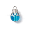 8Pcs 8 Colors Glass Charms PALLOY-JF03326-3