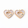 Brass Micro Pave Clear Cubic Zirconia Charms KK-Q765-023-NF-1