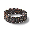 Handmade Millefiori Lampwork Beaded Stretch Bracelets for Men Women BJEW-G738-01A-02-4