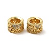 Rack Plating Brass Micro Pave Cubic Zirconia European Beads KK-C010-12-3