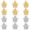 DICOSMETIC 12Pcs 2 Colors Rack Plating Brass Micro Pave Cubic Zirconia Charms KK-DC0003-18-1