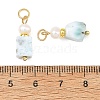 Natural Larimar and Pearl Beaded Pendants PALLOY-JF06040-3
