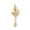 Brass Micro Pave Cubic Zirconia Pendants KK-C012-11G-1