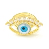 Clear Cubic Zirconia Evil Eye Adjustable Ring ZIRC-P096-05G-2