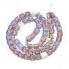 Electroplate Transparent Glass Beads Strands X-EGLA-N017-03F-2