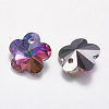 Faceted Glass Rhinestone Charms RGLA-F055-12x12-001VO-2