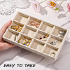 12 Grids Rectangle Wood Covered with Velvet Jewelry Trinket Display Trays AJEW-WH20054-062F-01-4