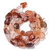 Natural Red Hematoid Quartz/Ferruginous Quartz Beads Strands G-P497-01E-54-3