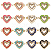 32Pcs 8 Colors Alloy Enamel Connector Charms FIND-TA0003-57-2