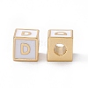 Rack Plating Brass Enamel Beads KK-B060-04G-04V-1