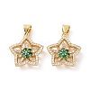 Brass Micro Pave Cubic Zirconia Pendants ZIRC-I063-42G-2