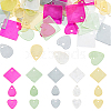 150Pcs 15 Styles Spray Painted Natural Capiz Shell Pendants SHEL-PH0001-74-1