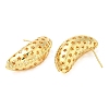 Rack Plating Brass Bean with Star Stud Earrings EJEW-Q773-01G-2
