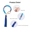 Silicone Round Beaded Keychain with Imitation Leather Tassel KEYC-SW00005-02-2