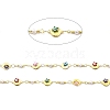 Handmade Brass Enamel Moon & Star with Evil Eye Link Chain CHC-I045-13G-2