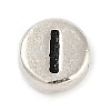 925 Sterling Silver Flat Round with Letter Beads LS-STER-G044-01AS-I-1