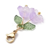 Flower Glass Pendant Decorations HJEW-TA00313-5