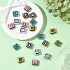 10Pcs 5 Colors Painted Glass Beads Enamel Beads LAMP-YW0001-95-4