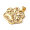 Brass Micro Pave Clear Cubic Zirconia Pendants KK-G483-01G-2