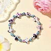 Baking Paint Synthetic Turquoise Cross & Round Beads Stretch Bracelets for Men Women BJEW-JB12341-03-1