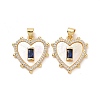 Brass Micro Pave Cubic Zirconia Pendants ZIRC-F134-22G-01-2