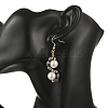 Shell Pearl 304 Stainless Steel Dangle Earrings EJEW-JE07370-01-2