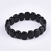 Natural Dyed & Heated Black Agate Stretch Bracelets BJEW-S039-05B-2