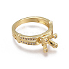 Eco-Friendly Brass Finger Ring Components MAK-F030-09G-NR-2