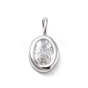 925 Sterling Silver Cubic Zirconia Oval Charms STER-S006-01S-D-1