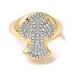 Brass Micro Pave Cubic Zirconia Cuff Rings for Women RJEW-G325-10GP-2