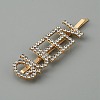Word QUEEN Alloy Rhinestone Hair Bobby Pins FIND-WH0152-34G-KCG-1