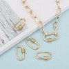 Brass Micro Pave Clear Cubic Zirconia Screw Carabiner Lock Charms ZIRC-T010-10G-6