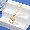 Brass Clear Cubic Zirconia Pendant Necklaces for Women NJEW-B121-01G-04-2