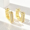 Brass Micro Pave Cubic Zirconia Hoop Earrings KK-CBA98BA-23G-1