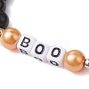 3Pcs 3 Styles Halloween Themed 8mm Round Glass Pearl Beaded Stretch Bracelet Sets BJEW-JB10849-4